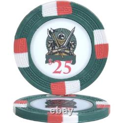 Mrc Poker 500pcs Clay Knights Casino Poker Chips Set With Mahogany Case