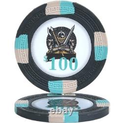 Mrc Poker 500pcs Clay Knights Casino Poker Chips Set With Mahogany Case