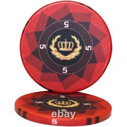 Mrc Poker 500pcs Laurel Crown Ceramic Poker Chips Set Mahogany Wood Case