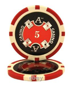 Mrc Poker 600pcs 14g Laser Graphic Ace Casino Poker Chips Heavy Duty Clear Case