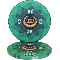 Mrc Poker 600pcs Laurel Crown Ceramic Poker Chips (heavy Duty Clear Case)