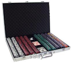 NEW 1000 Ace King 14 Gram Clay Suited Poker Chips Set Aluminum Case Pick Chips