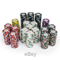 NEW 1000 Monaco Club 13.5 Gram Poker Chips Set with Aluminum Case Pick Chips