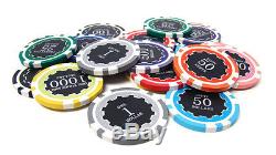 NEW 1000 PC Eclipse 14 Gram Clay Poker Chips Case Set Pick Your Denominations