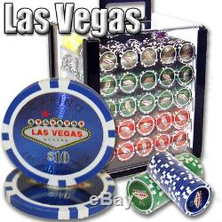 NEW 1000 PC Las Vegas 14 Gram Clay Poker Chips Set Acrylic Carrier Case Custom