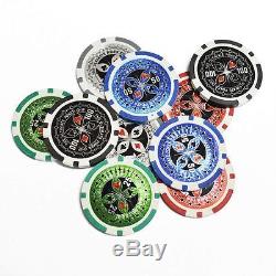 NEW 13.5G 500 Clay Poker Chips Set Casino Vegas Game Card W Aluminum Case