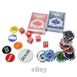 NEW 13.5G 500 Clay Poker Chips Set Casino Vegas Game Card W Aluminum Case