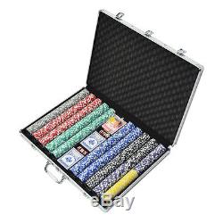 NEW 13.5g 1000 Chips Clay Casino Vegas Poker Game Card Set with Aluminium Case