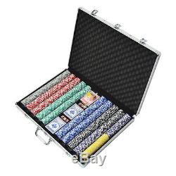 NEW 13.5g 1000 Chips Clay Casino Vegas Poker Game Card Set with Aluminum Case