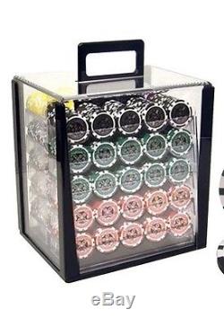 NEW 14gram Heavyweight 1000 Poker Chips Set With Acrylic Display Case