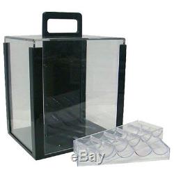 NEW 14gram Heavyweight 1000 Poker Chips Set With Acrylic Display Case