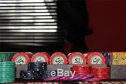 NEW 300 Piece Scroll Ceramic 10 Gram Denomination Poker Chips Set Aluminum Case