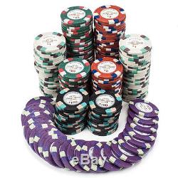 NEW 500 Monaco Club 13.5 Gram Poker Chips Set w Black Aluminum Case Pick Chips