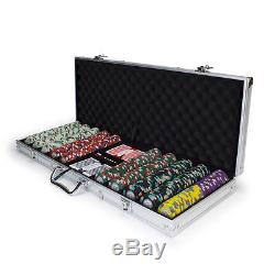 NEW 500 Monaco Club 13.5 Gram Poker Chips Set with Aluminum Case Pick Chips