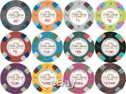 NEW 500 Monaco Club 13.5 Gram Poker Chips Set with Aluminum Case Pick Chips