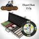 NEW 500 PC Desert Heat 13.5 Gram Poker Chips Set Aluminum Case Pick Chips