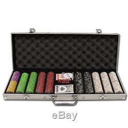 NEW 500 PC Desert Heat 13.5 Gram Poker Chips Set Aluminum Case Pick Chips