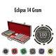 NEW 500 PC Eclipse 14 Gram Clay Poker Chips Set With Black Red Aluminum Case