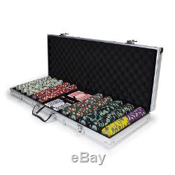 NEW 500 Poker Knights 13.5 Gram Poker Chips Set Aluminum Case Pick Chips