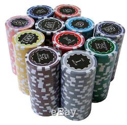 NEW 600 PC Eclipse 14 Gram Clay Poker Chips Acrylic Carrier Case Set Pick Chips