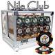 NEW 600 PC Nile Club Ceramic 10 Gram Poker Chips Acrylic Carrier Set Pick Chips