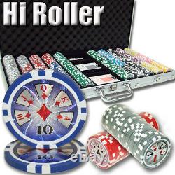 NEW 750 PC High Roller 14 Gram Clay Poker Chips Set Aluminum Case Pick Chips