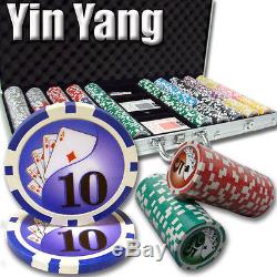 NEW 750 PC Yin Yang 13.5 Gram Clay Poker Chips Set Aluminum Case Pick Chips