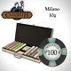 NEW 750 Pc Milano Pure Clay 10 Gram Denomination Poker Chips Set Aluminum Case