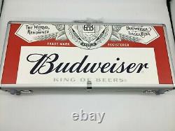 NEW Budweiser Beer Poker Set with Metal Case