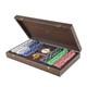 NEW MANOPOULOS Luxury Poker Set in Walnut Wooden Case (300 chips. 15in X 8in)