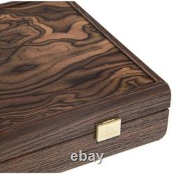NEW MANOPOULOS Luxury Poker Set in Walnut Wooden Case (300 chips. 15in X 8in)