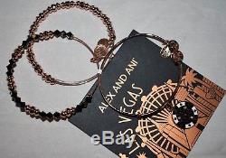 NEW NWT Alex and Ani Las Vegas Poker Chip Set of 3 Rose Gold Bracelet 2017 withbox