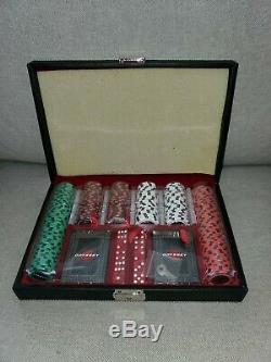 NEW ODYSSEY GOLF LEATHER POKER CHIP SET WithCARDS, DICE & 200 CHIPS Sealed