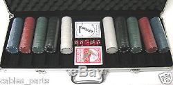 NEW Poker Set 500pc Chips & Casino Cards Aluminum Case Texas Holdem #B