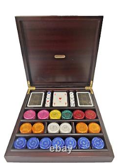 NEW Renzo Romagnoli Poker Chips-Playing Cards-Dice Set in wooden case