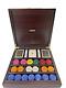 NEW Renzo Romagnoli Poker Chips-Playing Cards-Dice Set in wooden case