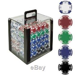NEW Trademark Poker 1000 Holdem Chip Set with Acrylic Carrier 11.5 g SHIPS FREE