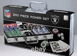 NFL Raiders 300 Piece Casino Style Deluxe Poker Chip Set Brand New Carrying Case