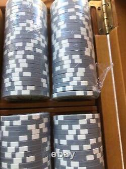 NIB 500 Casino Poker Chips Las Vegas Set Heavy 11.5g with Trays and wood box