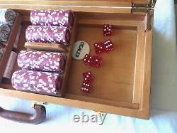 NIB 500 Casino Poker Chips Las Vegas Set Heavy 11.5g with Trays and wood box