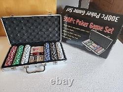 NIB Pro 300Pc Poker Chip Game Set CASINO Cards Dice Texas HoldEm Gambling NEW