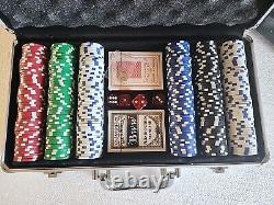 NIB Pro 300Pc Poker Chip Game Set CASINO Cards Dice Texas HoldEm Gambling NEW