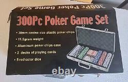 NIB Pro 300Pc Poker Chip Game Set CASINO Cards Dice Texas HoldEm Gambling NEW