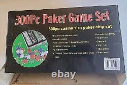 NIB Pro 300Pc Poker Chip Game Set CASINO Cards Dice Texas HoldEm Gambling NEW