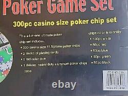 NIB Pro 300Pc Poker Chip Game Set CASINO Cards Dice Texas HoldEm Gambling NEW