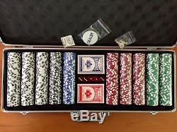 NY Yankees Upper Deck MLB 500 Chip Poker Set Metal Case, Cards, Dice, Etc
