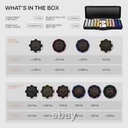 Nash 14G Clay Poker Chips Set for Texas Hold'Em, 300/500 PCS Features a High-End