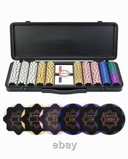 Nash 14g Clay Poker Chips Set for Texas Hold'em, 500 PCS with Numbered Value