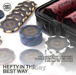 Nash 14g Poker Chips 300/500 Set with Stylish Carrying Case for Ultimate Play