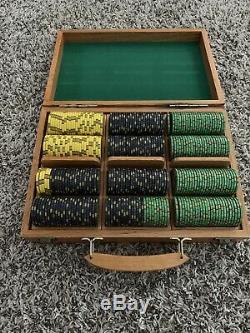Nevada Jacks Skulls Poker Chip Set Wood Box Felt Lined $25, $100, $500 Chips